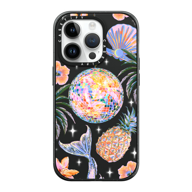 Izzy Lawrence Studio x CASETiFY iPhone 14 Pro ケース マットブラック インパクトケース MagSafe対応 Tropical Disco
