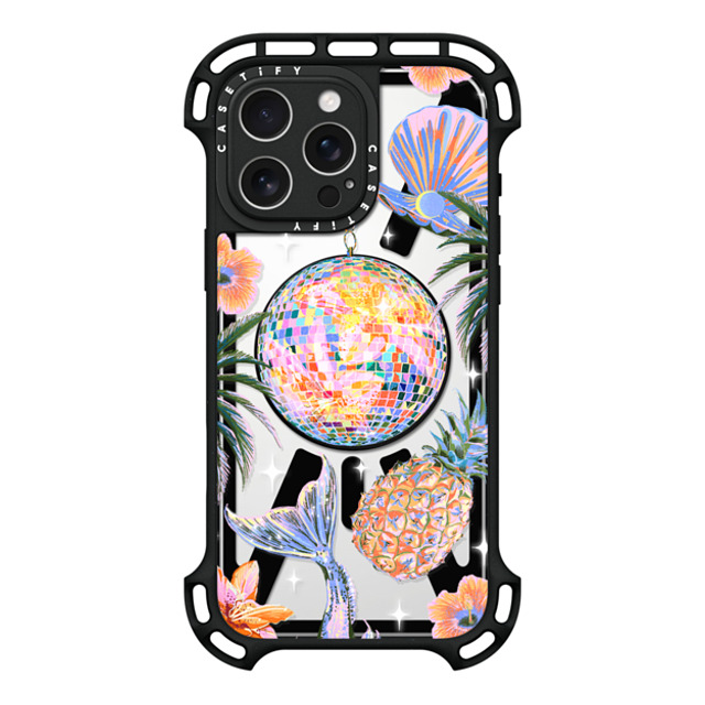 Izzy Lawrence Studio x CASETiFY iPhone 16 Pro Max ケース ブラック ウルトラ バウンスケース MagSafe対応 Tropical Disco