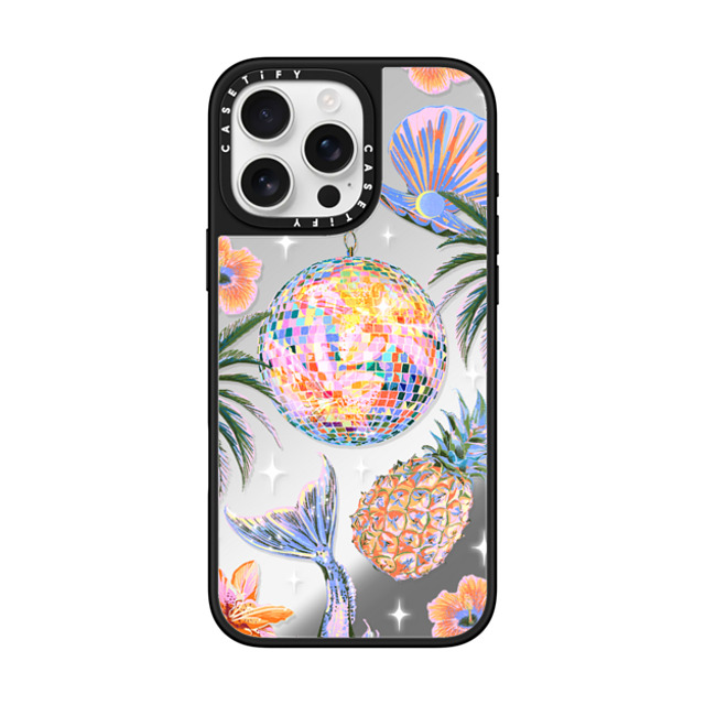 Izzy Lawrence Studio x CASETiFY iPhone 16 Pro Max ケース Silver on Black ミラーケース MagSafe対応 Tropical Disco