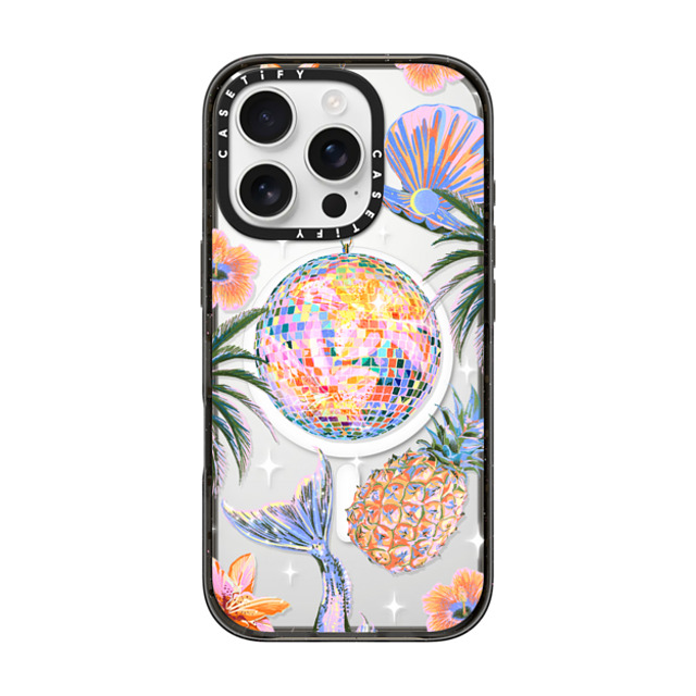 Izzy Lawrence Studio x CASETiFY iPhone 16 Pro ケース ブラック インパクトケース MagSafe対応 Tropical Disco