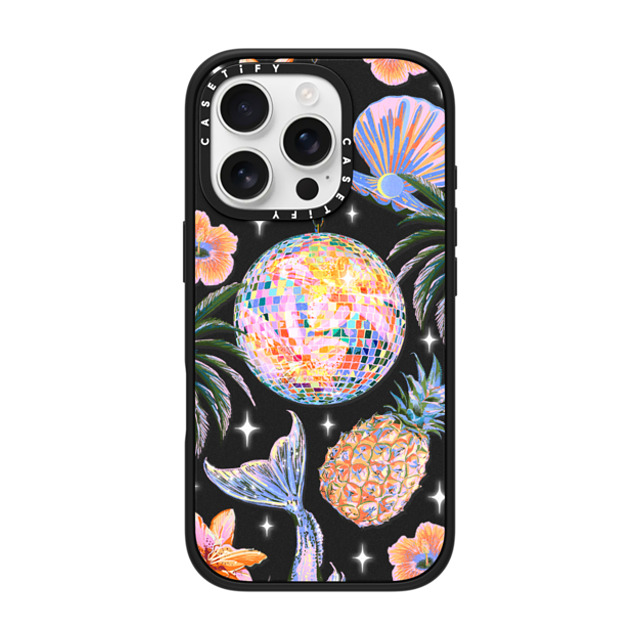 Izzy Lawrence Studio x CASETiFY iPhone 16 Pro ケース マットブラック インパクトケース MagSafe対応 Tropical Disco