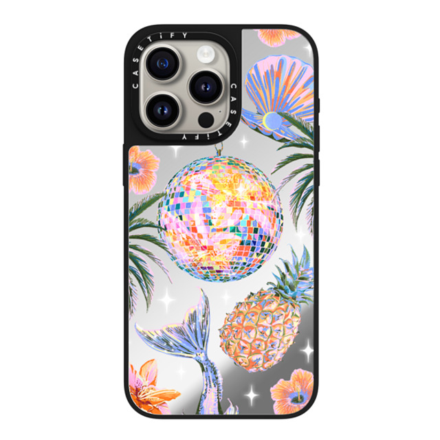 Izzy Lawrence Studio x CASETiFY iPhone 15 Pro Max ケース Silver on Black ミラーケース MagSafe対応 Tropical Disco