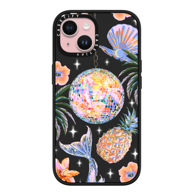 Izzy Lawrence Studio x CASETiFY iPhone 15 ケース マットブラック インパクトケース MagSafe対応 Tropical Disco