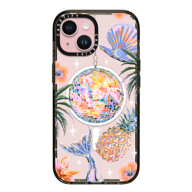 Izzy Lawrence Studio x CASETiFY iPhone 15 ケース ブラック インパクトケース MagSafe対応 Tropical Disco