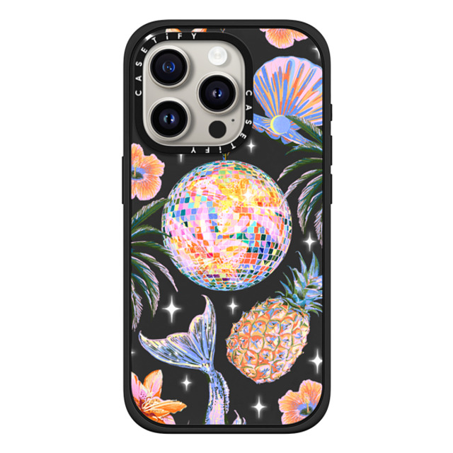 Izzy Lawrence Studio x CASETiFY iPhone 15 Pro ケース マットブラック インパクトケース MagSafe対応 Tropical Disco