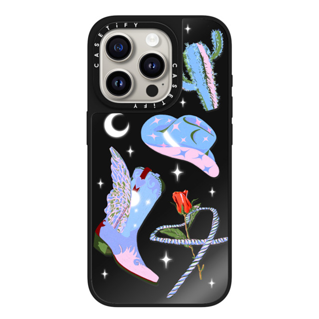 Izzy Lawrence Studio x CASETiFY iPhone 15 Pro Case Black on Black ミラーケース MagSafe対応 Starlight Cowgirl Father's Day Izzy Lawrence Studio x CASETiFY iPhone 15 Pro Case Black on Black ミラーケース MagSafe対応 Starlight Cowgirl Father's Day
