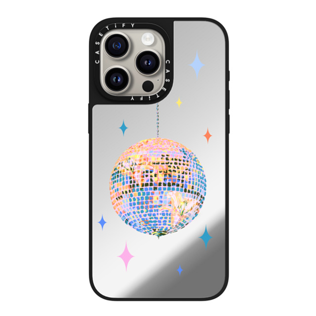 Izzy Lawrence Studio x CASETiFY iPhone 15 Pro Max ケース Silver on Black ミラーケース MagSafe対応 Disco