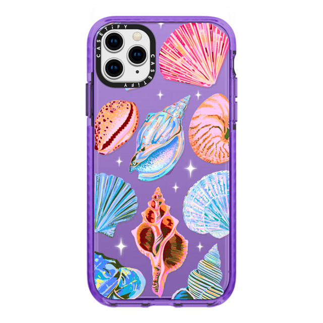 Izzy Lawrence Studio x CASETiFY iPhone 11 Pro Max ケース Dark Purple インパクトケース Seashell