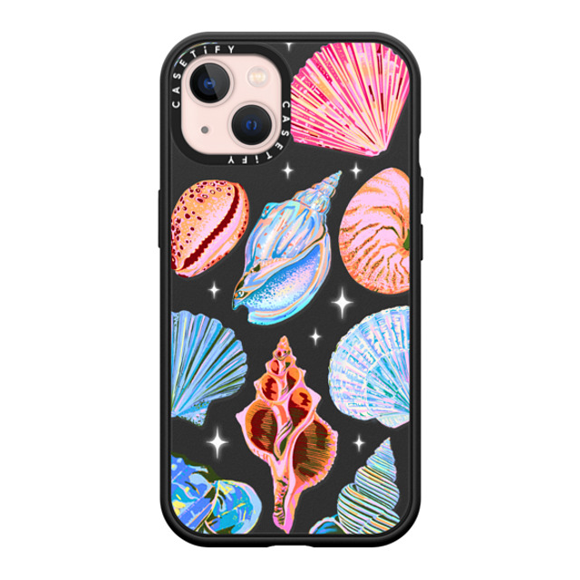 Izzy Lawrence Studio x CASETiFY iPhone 13 ケース マットブラック インパクトケース MagSafe対応 Seashell