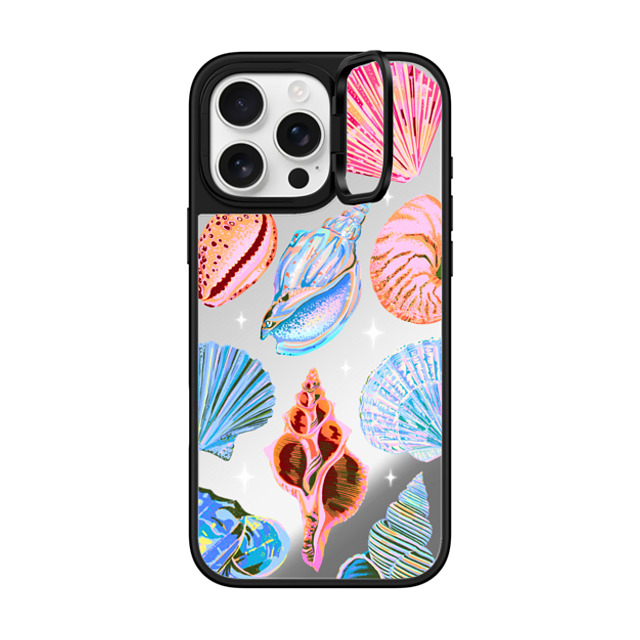 Izzy Lawrence Studio x CASETiFY iPhone 16 Pro Max Case Silver on Black ミラー リングスタンドケース MagSafe対応 Seashell Izzy Lawrence Studio x CASETiFY iPhone 16 Pro Max Case Silver on Black ミラー リングスタンドケース MagSafe対応 Seashell