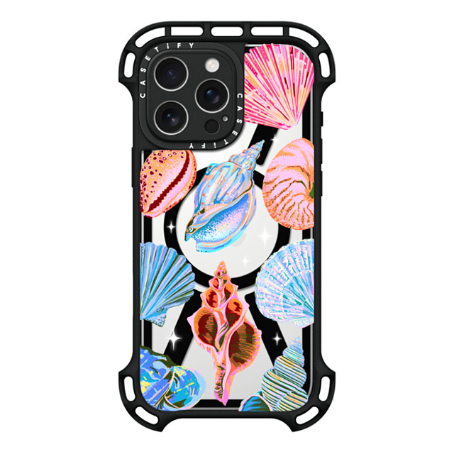 Izzy Lawrence Studio x CASETiFY iPhone 16 Pro Max ケース ブラック ウルトラ バウンスケース MagSafe対応 Seashell