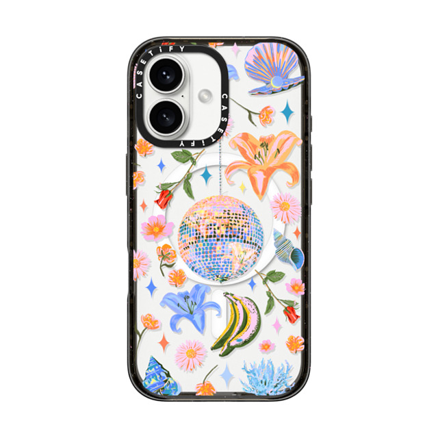 Izzy Lawrence Studio x CASETiFY iPhone 16 ケース ブラック インパクトケース MagSafe対応 Disco Magic