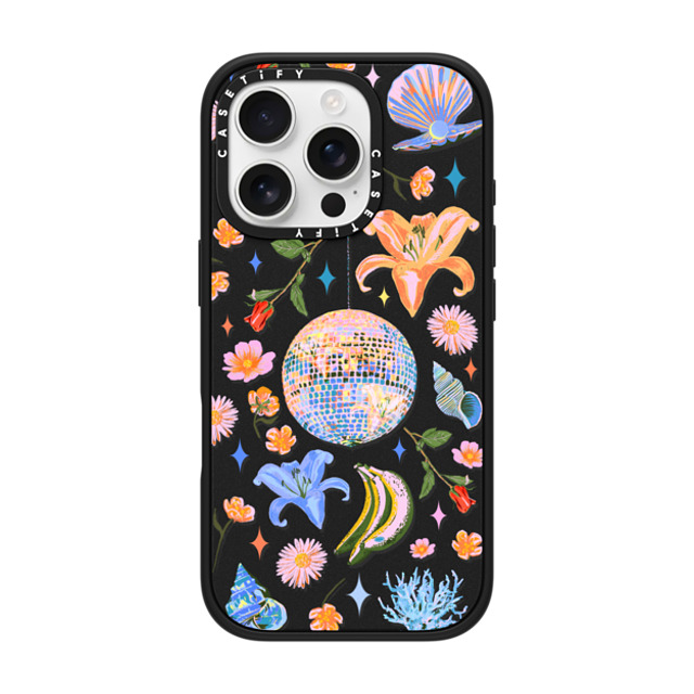 Izzy Lawrence Studio x CASETiFY iPhone 16 Pro ケース マットブラック インパクトケース MagSafe対応 Disco Magic