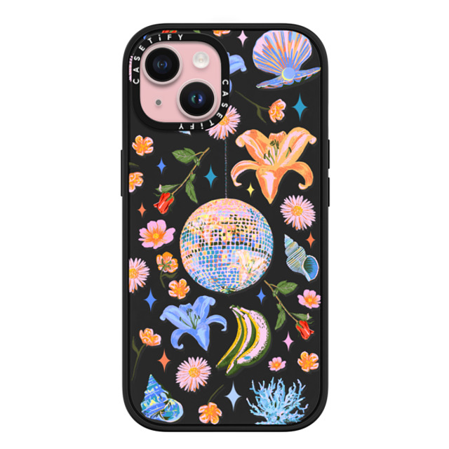 Izzy Lawrence Studio x CASETiFY iPhone 15 ケース マットブラック インパクトケース MagSafe対応 Disco Magic