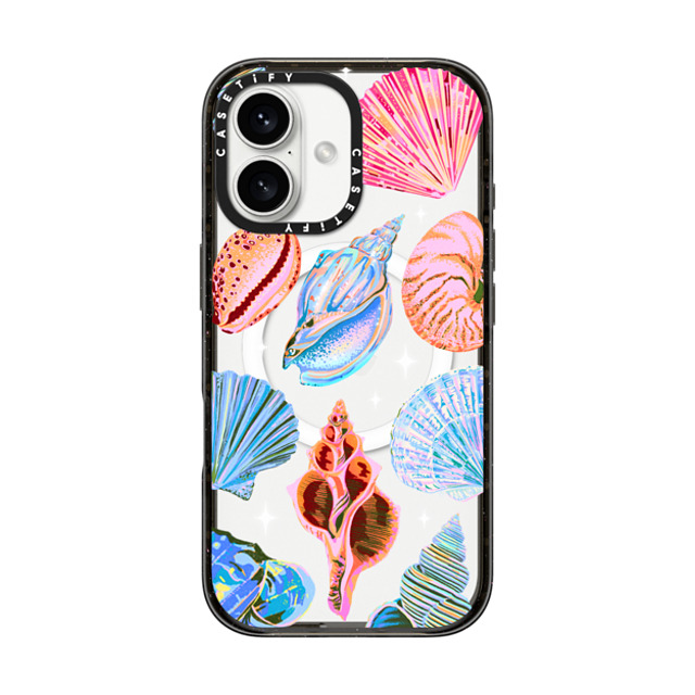 Izzy Lawrence Studio x CASETiFY iPhone 16 ケース ブラック インパクトケース MagSafe対応 Seashell