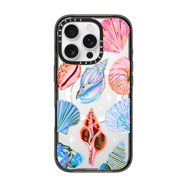 Izzy Lawrence Studio x CASETiFY iPhone 16 Pro ケース ブラック インパクトケース MagSafe対応 Seashell