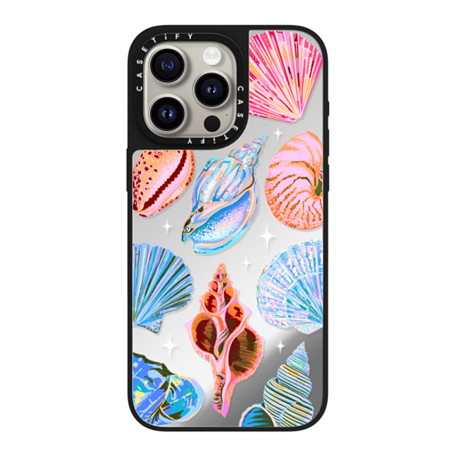 Izzy Lawrence Studio x CASETiFY iPhone 15 Pro Max ケース Silver on Black ミラーケース MagSafe対応 Seashell