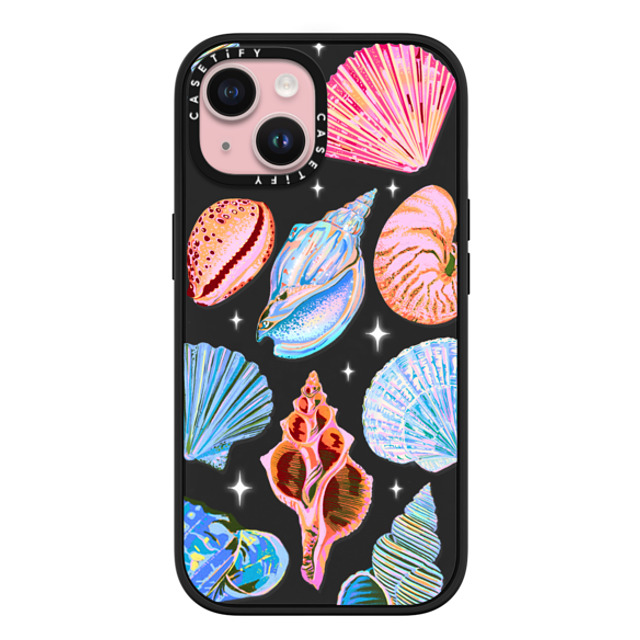 Izzy Lawrence Studio x CASETiFY iPhone 15 ケース マットブラック インパクトケース MagSafe対応 Seashell