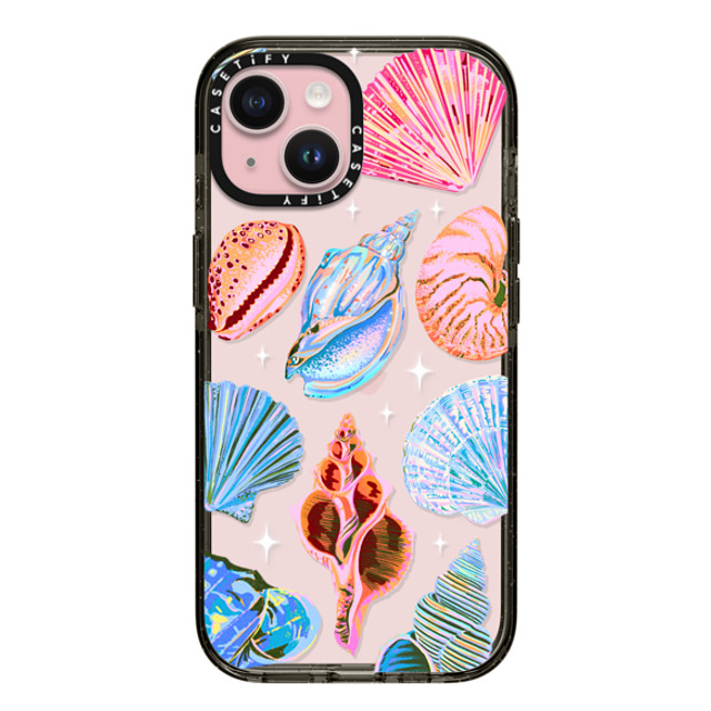 Izzy Lawrence Studio x CASETiFY iPhone 15 ケース ブラック インパクトケース Seashell