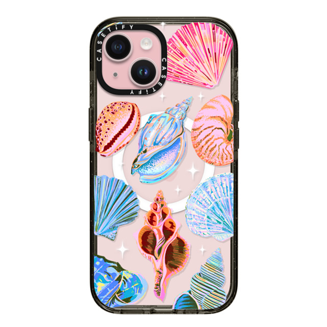 Izzy Lawrence Studio x CASETiFY iPhone 15 ケース ブラック インパクトケース MagSafe対応 Seashell