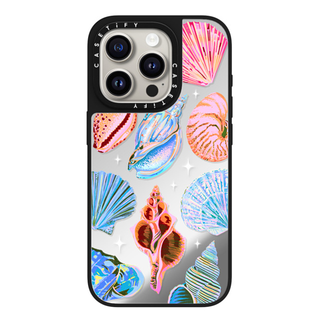 Izzy Lawrence Studio x CASETiFY iPhone 15 Pro Case Silver on Black ミラーケース MagSafe対応 Seashell Izzy Lawrence Studio x CASETiFY iPhone 15 Pro Case Silver on Black ミラーケース MagSafe対応 Seashell