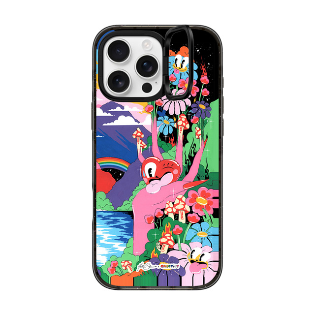 Hattie Stewart x CASETiFY iPhone 16 Pro Max ケース Nature,Y2K ブラック インパクトリングスタンドケース MagSafe対応 FANTASY Father's Day Hattie Stewart x CASETiFY iPhone 16 Pro Max ケース Nature,Y2K ブラック インパクトリングスタンドケース MagSafe対応 FANTASY Father's Day