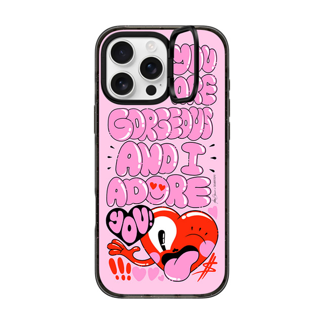 Hattie Stewart x CASETiFY iPhone 16 Pro Max Case Heart,Quote Black インパクトリングスタンドケース MagSafe対応 you are gorgeous and I adore you Father's Day Hattie Stewart x CASETiFY iPhone 16 Pro Max Case Heart,Quote Black インパクトリングスタンドケース MagSafe対応 you are gorgeous and I adore you Father's Day