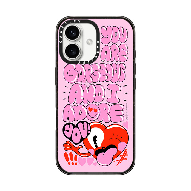 Hattie Stewart x CASETiFY iPhone 16 Case Heart,Quote Black Impact Case MagSafe Compatible you are gorgeous and I adore you Father's Day Hattie Stewart x CASETiFY iPhone 16 Case Heart,Quote Black Impact Case MagSafe Compatible you are gorgeous and I adore you Father's Day