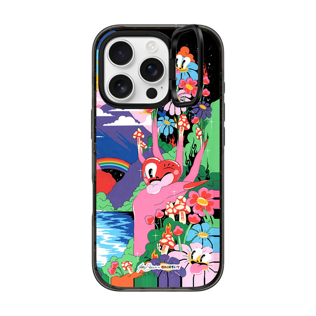 Hattie Stewart x CASETiFY iPhone 16 Pro ケース Nature,Y2K ブラック インパクトリングスタンドケース MagSafe対応 FANTASY Father's Day Hattie Stewart x CASETiFY iPhone 16 Pro ケース Nature,Y2K ブラック インパクトリングスタンドケース MagSafe対応 FANTASY Father's Day