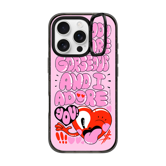 Hattie Stewart x CASETiFY iPhone 16 Pro Case Heart,Quote Black インパクトリングスタンドケース MagSafe対応 you are gorgeous and I adore you Father's Day Hattie Stewart x CASETiFY iPhone 16 Pro Case Heart,Quote Black インパクトリングスタンドケース MagSafe対応 you are gorgeous and I adore you Father's Day