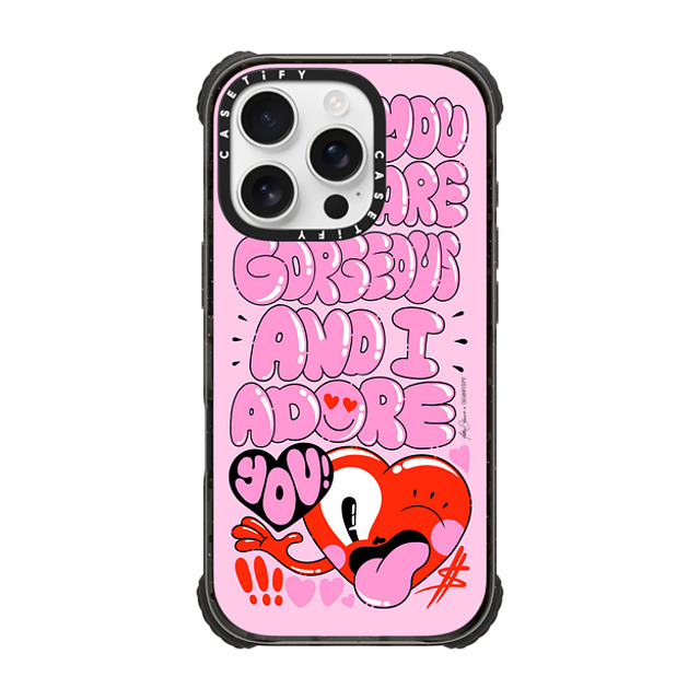 Hattie Stewart x CASETiFY iPhone 16 Pro Case Heart,Quote Black ウルトラ インパクトケース MagSafe 対応 you are gorgeous and I adore you Father's Day Hattie Stewart x CASETiFY iPhone 16 Pro Case Heart,Quote Black ウルトラ インパクトケース MagSafe 対応 you are gorgeous and I adore you Father's Day