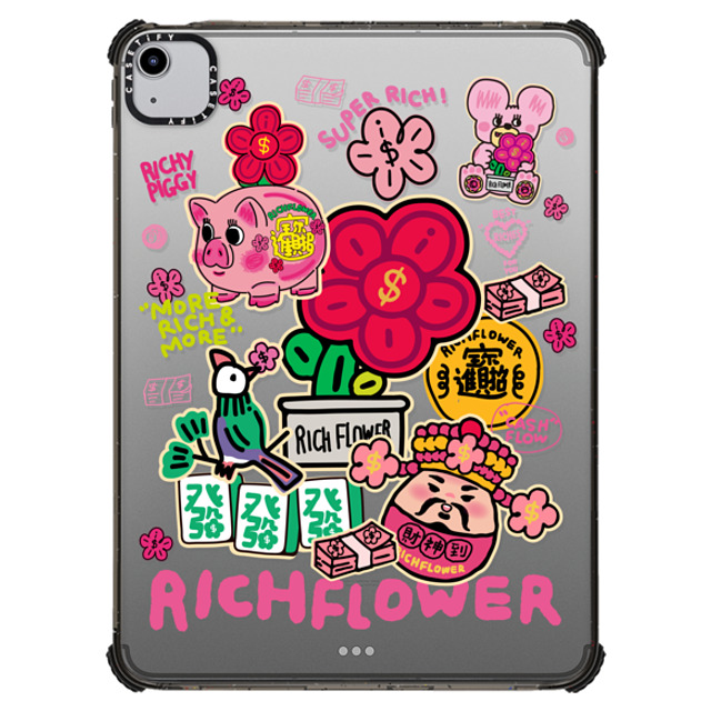RICH FLOWER x CASETiFY iPad Air (第4/5世代) ブラック iPad インパクト ケース A Prosperous New Year iPad Case