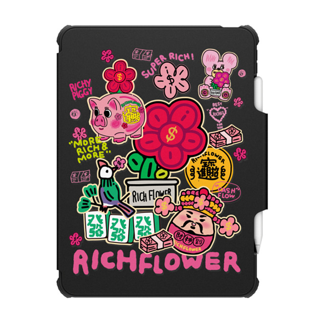 RICH FLOWER x CASETiFY iPad Air (第4/5世代) ブラック インパクト フォリオ ケース A Prosperous New Year iPad Case Mother's Day RICH FLOWER x CASETiFY iPad Air (第4/5世代) ブラック インパクト フォリオ ケース A Prosperous New Year iPad Case Mother's Day