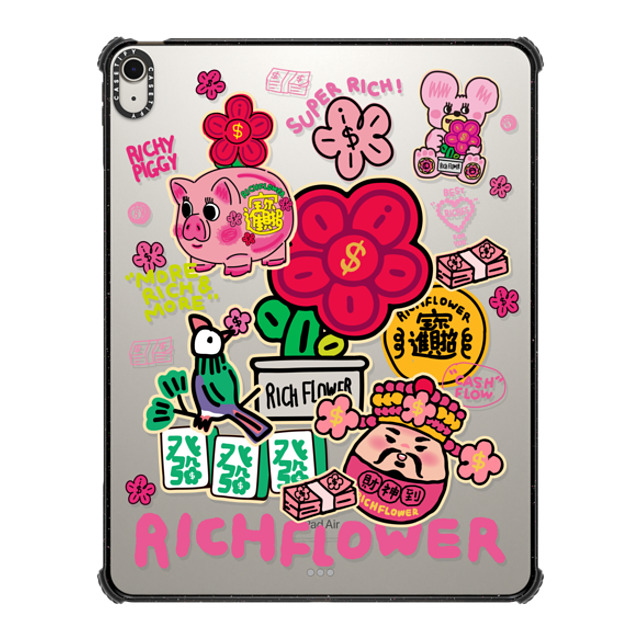 RICH FLOWER x CASETiFY iPad Air 13 (M2) ブラック iPad インパクト ケース A Prosperous New Year iPad Case
