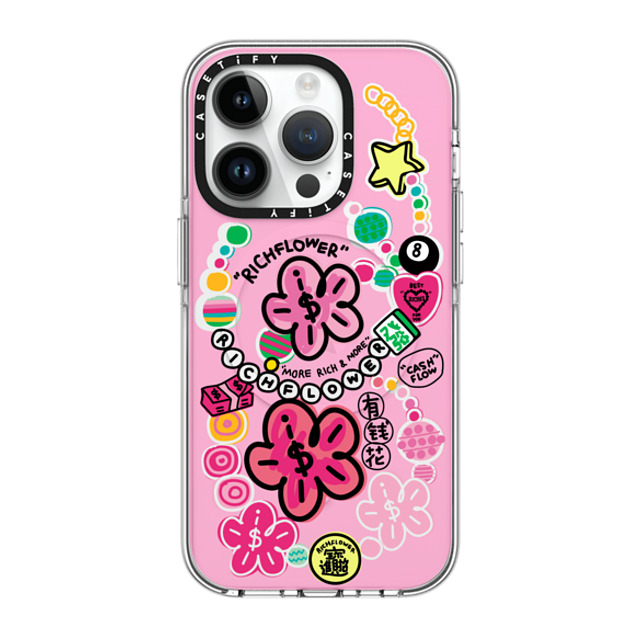 RICH FLOWER x CASETiFY iPhone 14 Pro Case Clear Clear Case MagSafe Compatible Good Luck All Year Long RICH FLOWER x CASETiFY iPhone 14 Pro Case Clear Clear Case MagSafe Compatible Good Luck All Year Long