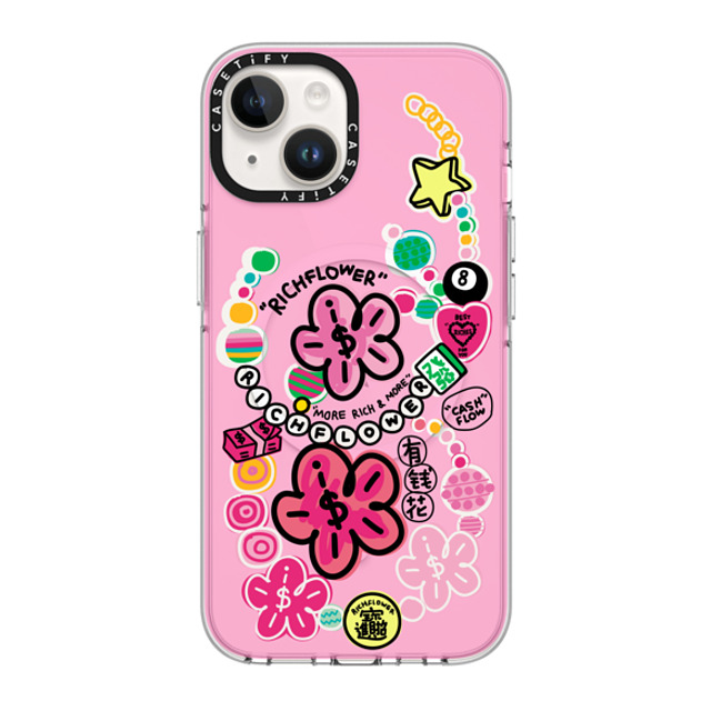 RICH FLOWER x CASETiFY iPhone 14 Case Clear Clear Case MagSafe Compatible Good Luck All Year Long RICH FLOWER x CASETiFY iPhone 14 Case Clear Clear Case MagSafe Compatible Good Luck All Year Long