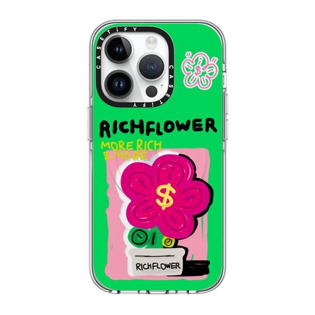 RICH FLOWER x CASETiFY iPhone 14 Pro Case Clear Clear Case MagSafe Compatible A Green Spring RICH FLOWER x CASETiFY iPhone 14 Pro Case Clear Clear Case MagSafe Compatible A Green Spring