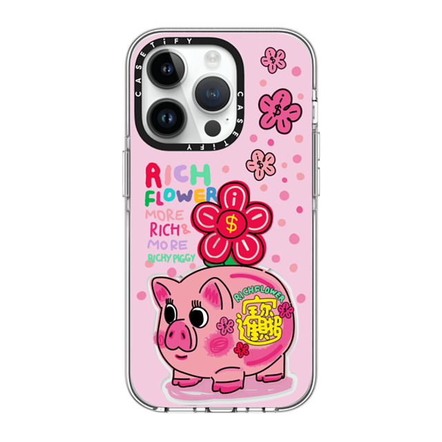 RICH FLOWER x CASETiFY iPhone 14 Pro Case Clear Clear Case MagSafe Compatible Golden Piggy RICH FLOWER x CASETiFY iPhone 14 Pro Case Clear Clear Case MagSafe Compatible Golden Piggy