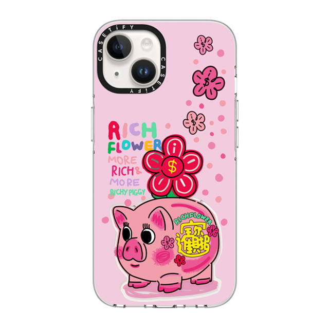 RICH FLOWER x CASETiFY iPhone 14 Case Clear Clear Case MagSafe Compatible Golden Piggy RICH FLOWER x CASETiFY iPhone 14 Case Clear Clear Case MagSafe Compatible Golden Piggy