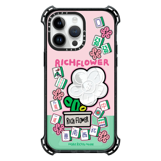 RICH FLOWER x CASETiFY iPhone 14 Pro Max Case Black バウンスケース Joy and Prosperity RICH FLOWER x CASETiFY iPhone 14 Pro Max Case Black バウンスケース Joy and Prosperity