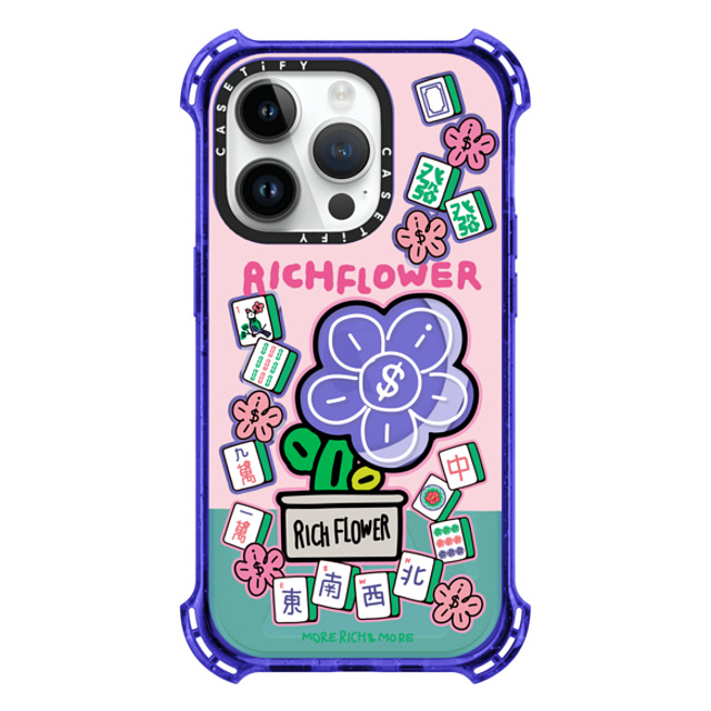 RICH FLOWER x CASETiFY iPhone 14 Pro Case Peri Purple バウンスケース Joy and Prosperity RICH FLOWER x CASETiFY iPhone 14 Pro Case Peri Purple バウンスケース Joy and Prosperity
