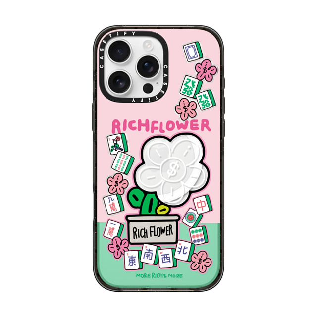 RICH FLOWER x CASETiFY iPhone 16 Pro Max Case Black Impact Case MagSafe Compatible Joy and Prosperity Mother's Day RICH FLOWER x CASETiFY iPhone 16 Pro Max Case Black Impact Case MagSafe Compatible Joy and Prosperity Mother's Day