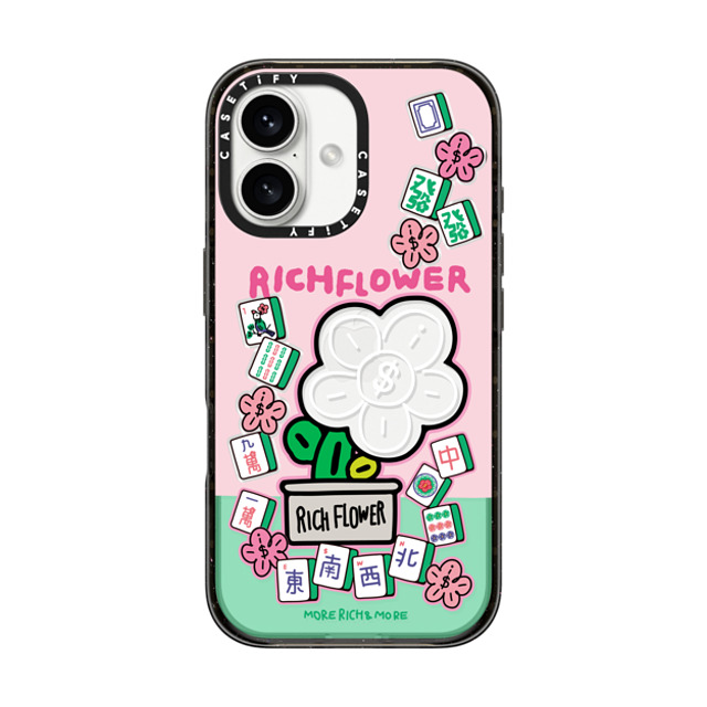 RICH FLOWER x CASETiFY iPhone 16 Case Black インパクトケース Joy and Prosperity Mother's Day RICH FLOWER x CASETiFY iPhone 16 Case Black インパクトケース Joy and Prosperity Mother's Day