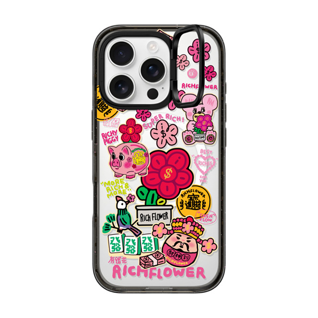 RICH FLOWER x CASETiFY iPhone 16 Pro Case Black インパクトリングスタンドケース MagSafe対応 A Prosperous New Year Mother's Day RICH FLOWER x CASETiFY iPhone 16 Pro Case Black インパクトリングスタンドケース MagSafe対応 A Prosperous New Year Mother's Day