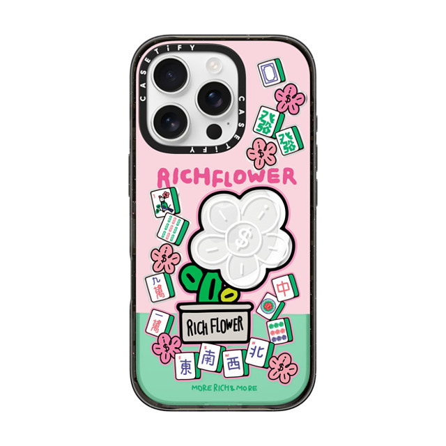 RICH FLOWER x CASETiFY iPhone 16 Pro Case Black Impact Case MagSafe Compatible Joy and Prosperity Mother's Day RICH FLOWER x CASETiFY iPhone 16 Pro Case Black Impact Case MagSafe Compatible Joy and Prosperity Mother's Day