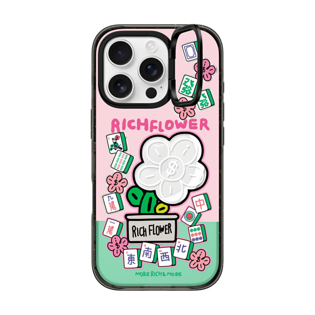 RICH FLOWER x CASETiFY iPhone 16 Pro Case Black インパクトリングスタンドケース MagSafe対応 Joy and Prosperity Father's Day RICH FLOWER x CASETiFY iPhone 16 Pro Case Black インパクトリングスタンドケース MagSafe対応 Joy and Prosperity Father's Day