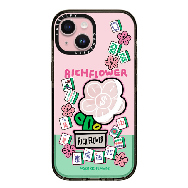 RICH FLOWER x CASETiFY iPhone 15 Case Black Impact Case MagSafe Compatible Joy and Prosperity Mother's Day RICH FLOWER x CASETiFY iPhone 15 Case Black Impact Case MagSafe Compatible Joy and Prosperity Mother's Day