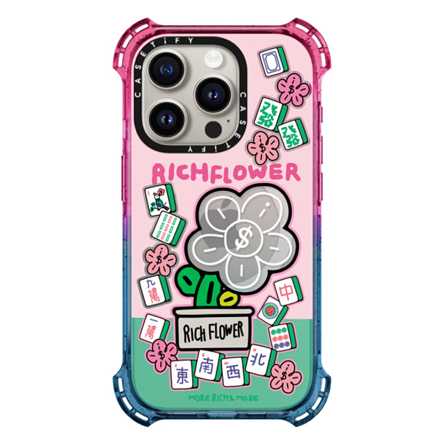 RICH FLOWER x CASETiFY iPhone 15 Pro ケース Cotton Candy バウンスケース Joy and Prosperity