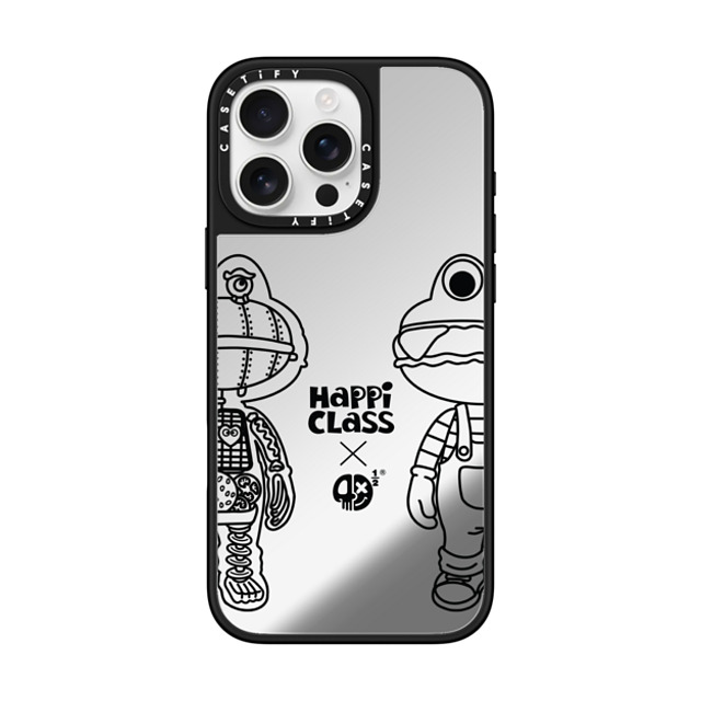 HEROCROSS x CASETiFY iPhone 16 Pro Max ケース Silver on Black ミラーケース MagSafe対応 Happi Class X-Kun (Black) By Herocross Back to School HEROCROSS x CASETiFY iPhone 16 Pro Max ケース Silver on Black ミラーケース MagSafe対応 Happi Class X-Kun (Black) By Herocross Back to School