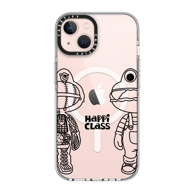 HEROCROSS x CASETiFY iPhone 13 ケース クリア クリア ケース MagSafe対応 Happi Class X-Kun (Black) By Herocross